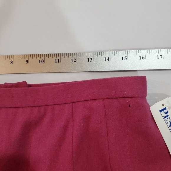 NWT Vintage 80's Pendleton 100% Virgin Wool Pink Pencil Skirt Size 12 - Picture 8 of 11